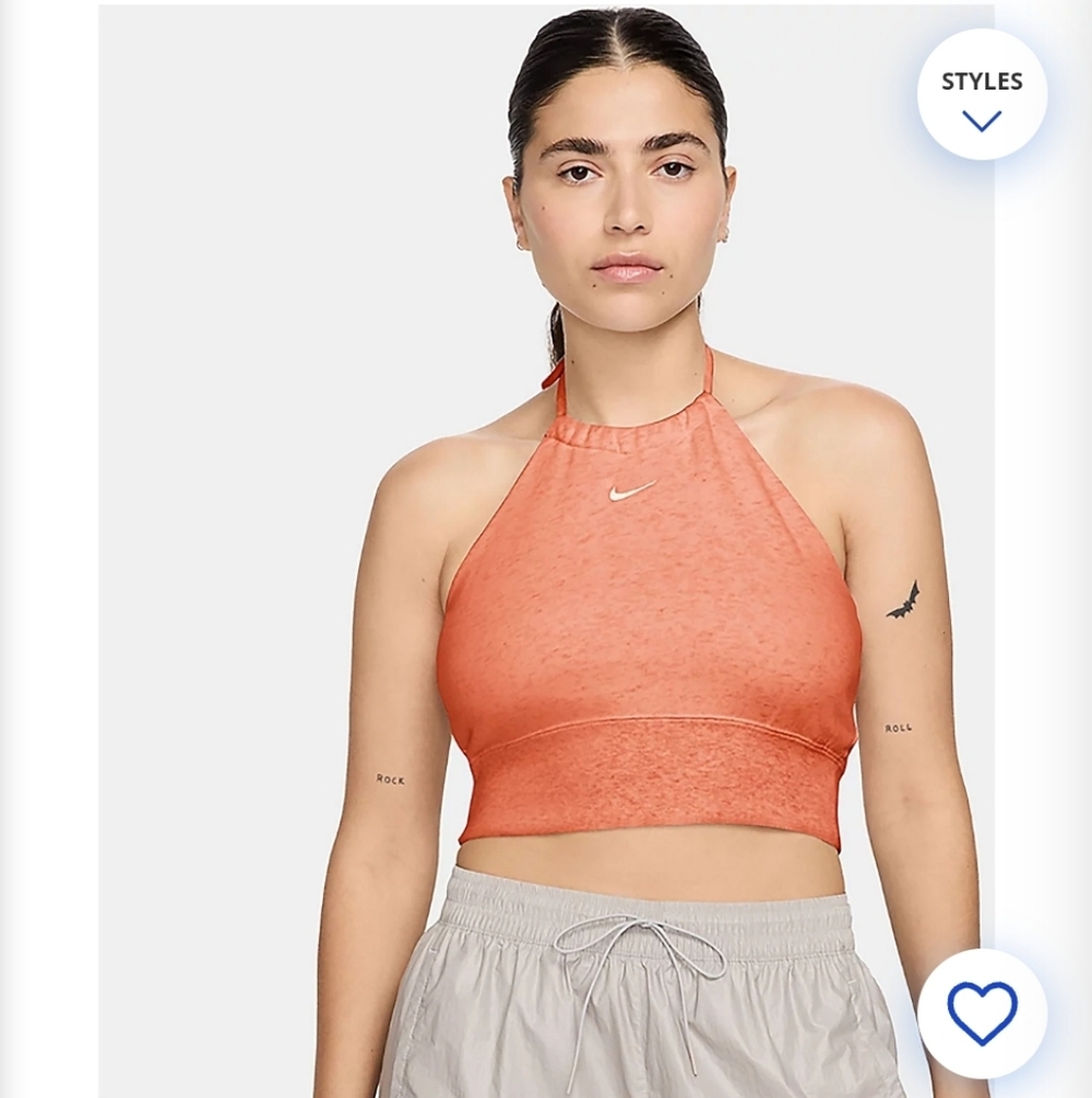 Nike Orange Crop Top with White Swoosh
